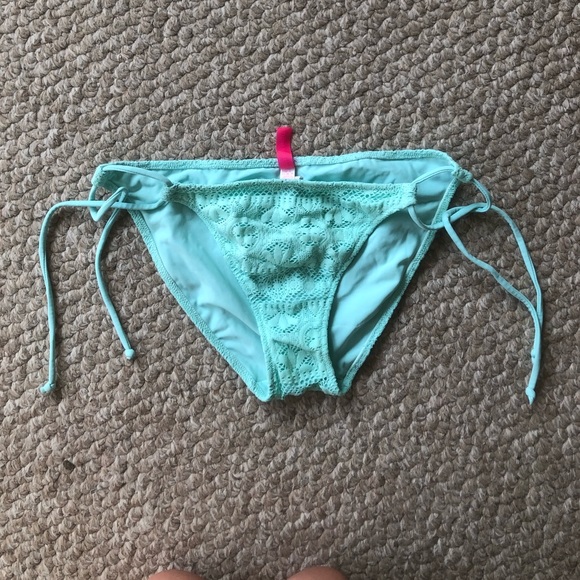 VS Teal Lace Bathing Suit Bottoms - Picture 1 of 4